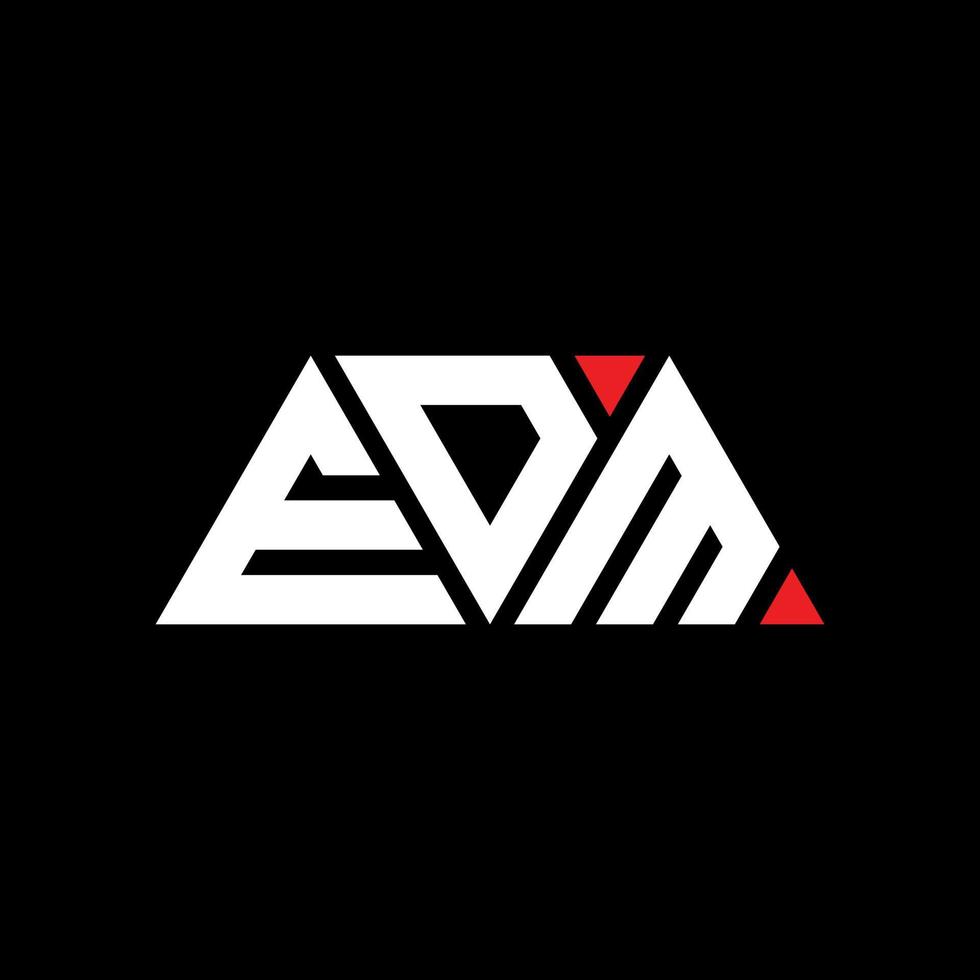 EDM triangle letter logo design with triangle shape. EDM triangle logo design monogram. EDM triangle vector logo template with red color. EDM triangular logo Simple, Elegant, and Luxurious Logo. EDM