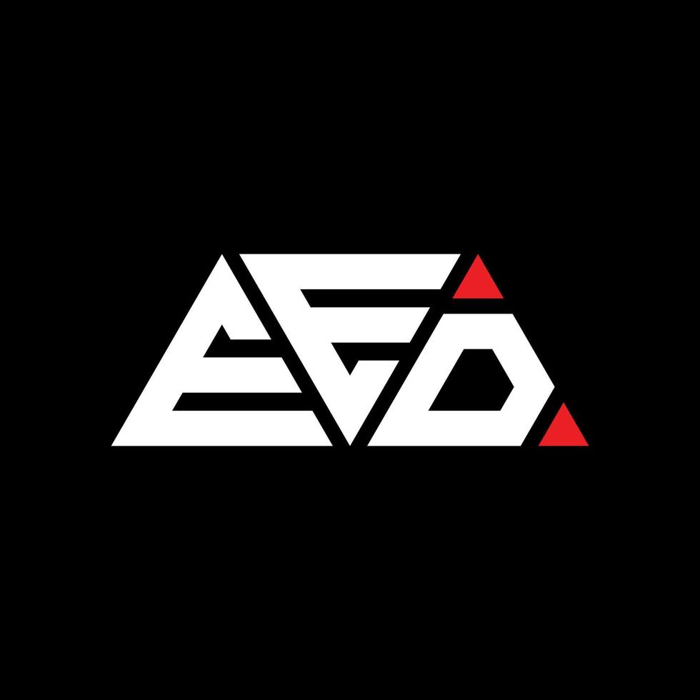 EED triangle letter logo design with triangle shape. EED triangle logo design monogram. EED triangle vector logo template with red color. EED triangular logo Simple, Elegant, and Luxurious Logo. EED