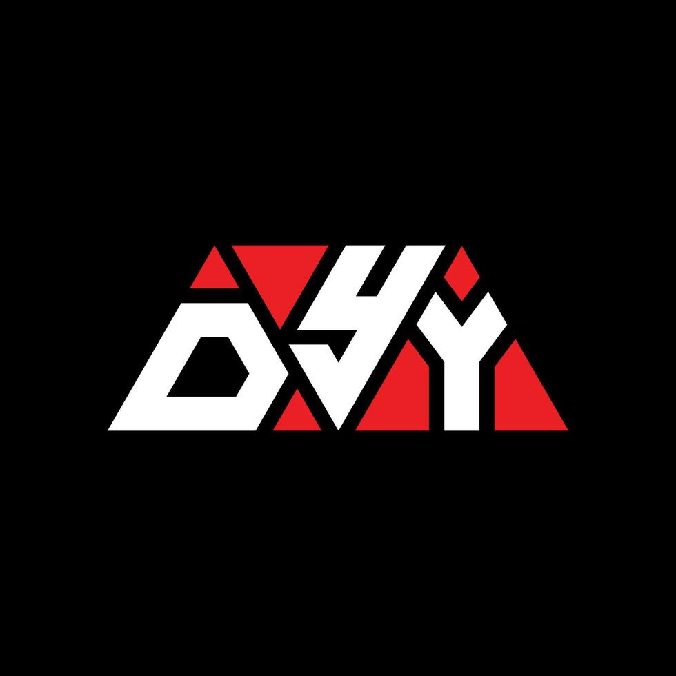 DYY triangle letter logo design with triangle shape. DYY triangle logo design monogram. DYY triangle vector logo template with red color. DYY triangular logo Simple, Elegant, and Luxurious Logo. DYY
