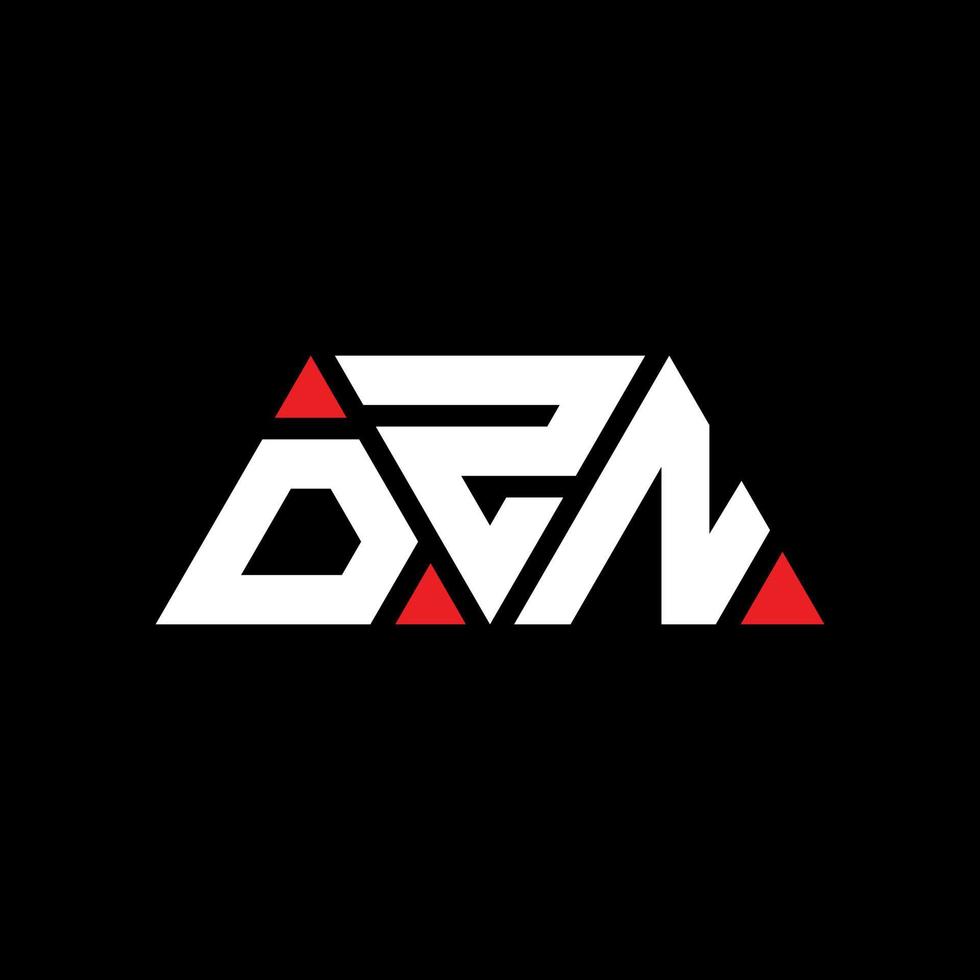 diseño de logotipo de letra de triángulo dzn con forma de triángulo. monograma de diseño del logotipo del triángulo dzn. plantilla de logotipo de vector de triángulo dzn con color rojo. logotipo triangular dzn logotipo simple, elegante y lujoso. dzn