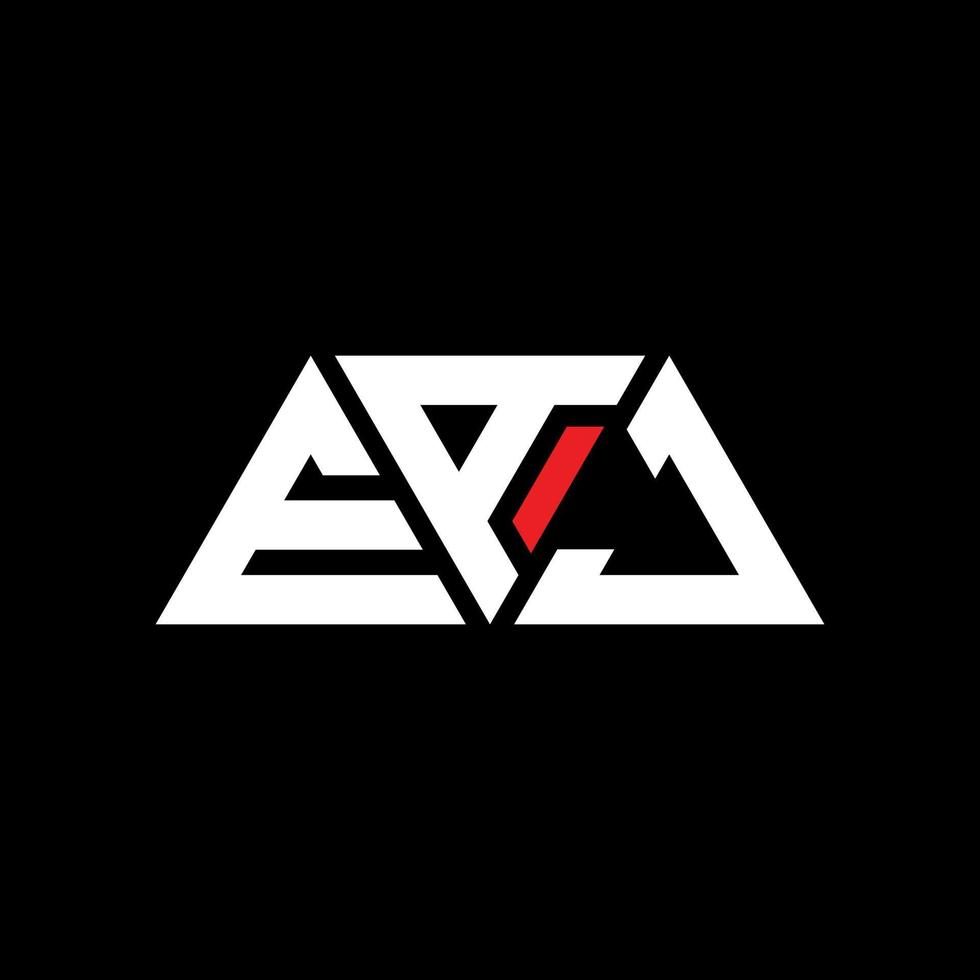 EAJ triangle letter logo design with triangle shape. EAJ triangle logo design monogram. EAJ triangle vector logo template with red color. EAJ triangular logo Simple, Elegant, and Luxurious Logo. EAJ