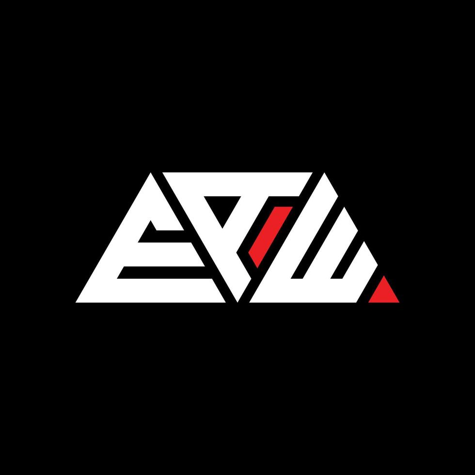 EAW triangle letter logo design with triangle shape. EAW triangle logo design monogram. EAW triangle vector logo template with red color. EAW triangular logo Simple, Elegant, and Luxurious Logo. EAW