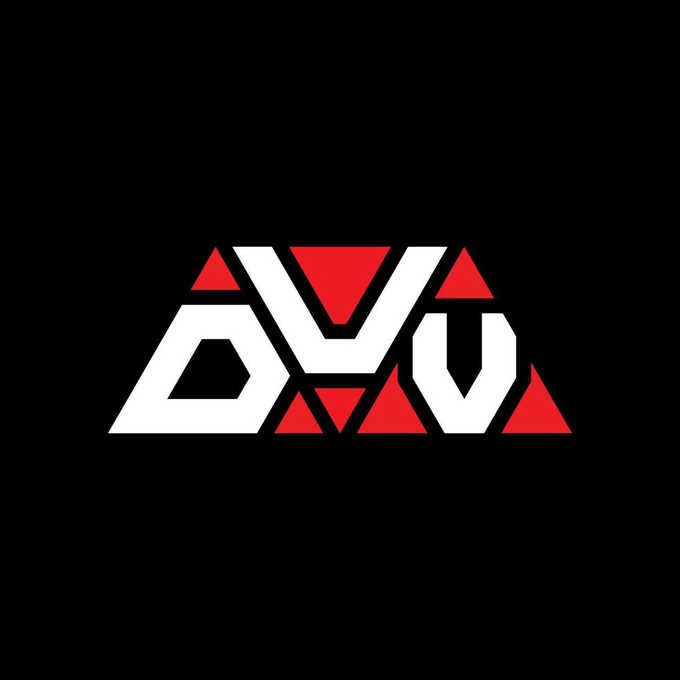 DUV triangle letter logo design with triangle shape. DUV triangle logo design monogram. DUV triangle vector logo template with red color. DUV triangular logo Simple, Elegant, and Luxurious Logo. DUV
