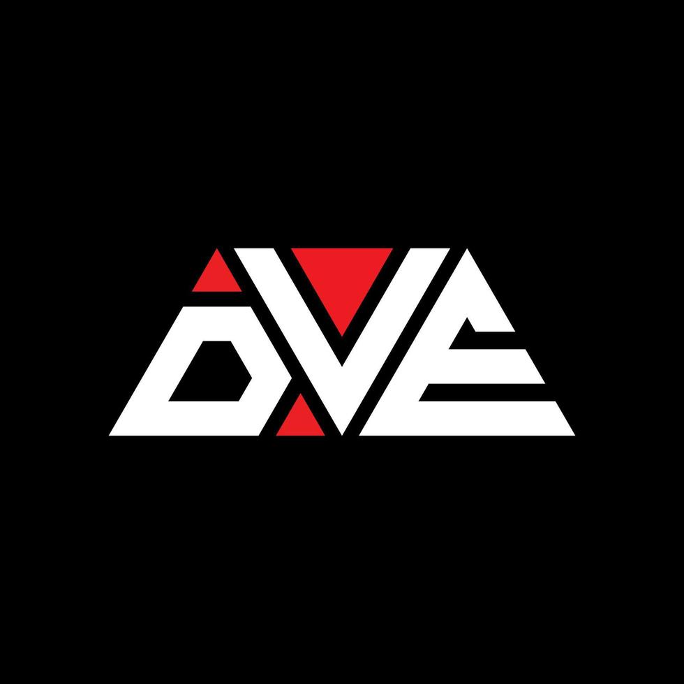 diseño de logotipo de letra de triángulo dve con forma de triángulo. monograma de diseño del logotipo del triángulo dve. plantilla de logotipo de vector de triángulo dve con color rojo. logo triangular dve logo simple, elegante y lujoso. dve