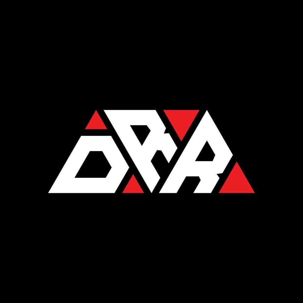 DRR triangle letter logo design with triangle shape. DRR triangle logo design monogram. DRR triangle vector logo template with red color. DRR triangular logo Simple, Elegant, and Luxurious Logo. DRR