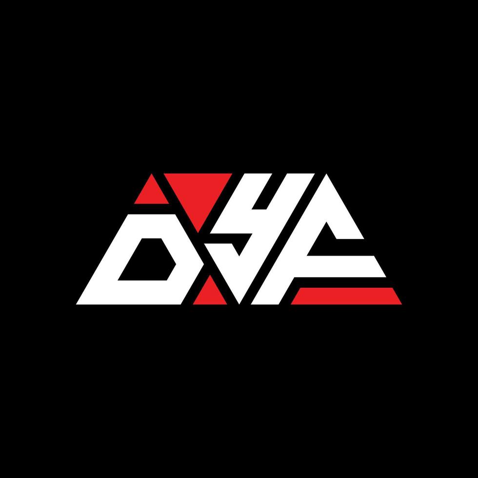 DYF triangle letter logo design with triangle shape. DYF triangle logo design monogram. DYF triangle vector logo template with red color. DYF triangular logo Simple, Elegant, and Luxurious Logo. DYF