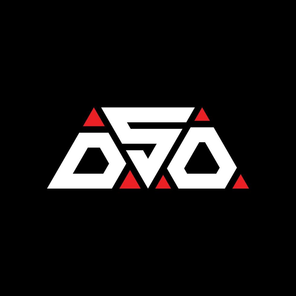 DSO triangle letter logo design with triangle shape. DSO triangle logo design monogram. DSO triangle vector logo template with red color. DSO triangular logo Simple, Elegant, and Luxurious Logo. DSO