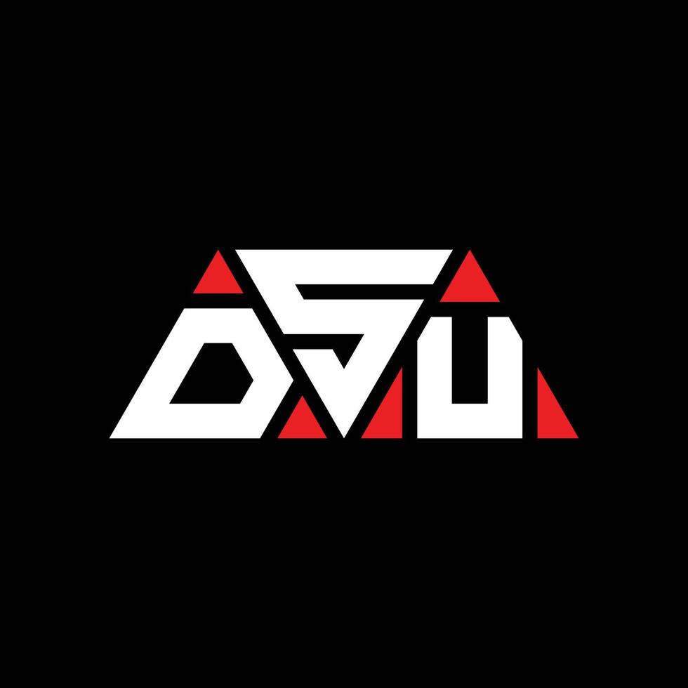 DSU triangle letter logo design with triangle shape DSU triangle logo