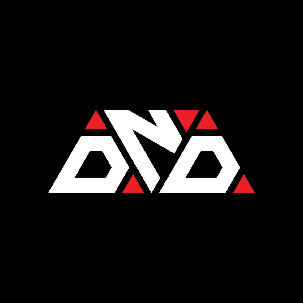 diseño de logotipo de letra de triángulo dnd con forma de triángulo. monograma de diseño de logotipo de triángulo dnd. plantilla de logotipo de vector de triángulo dnd con color rojo. logo triangular dnd logo simple, elegante y lujoso. dnd