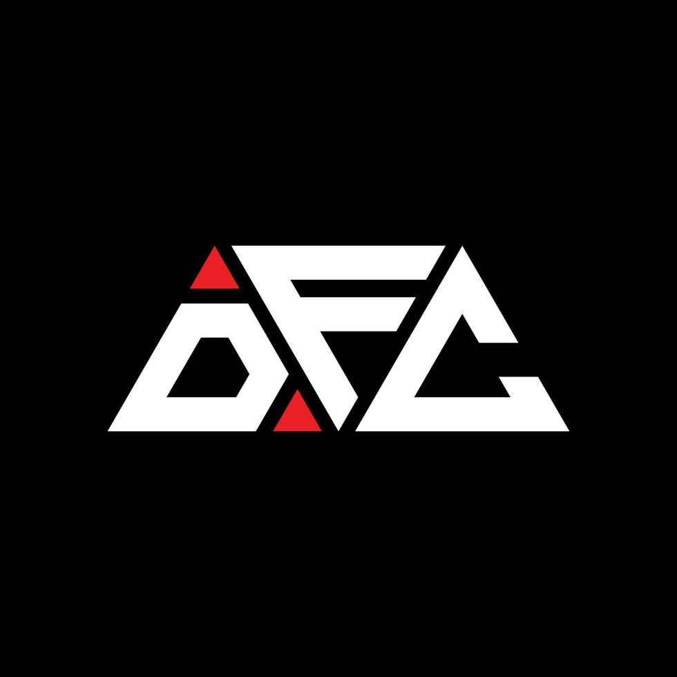 DFC triangle letter logo design with triangle shape. DFC triangle logo design monogram. DFC triangle vector logo template with red color. DFC triangular logo Simple, Elegant, and Luxurious Logo. DFC