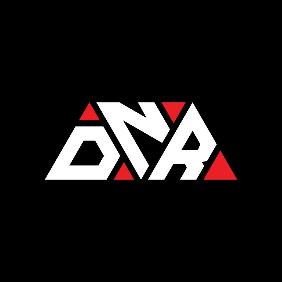 DNR triangle letter logo design with triangle shape. DNR triangle logo