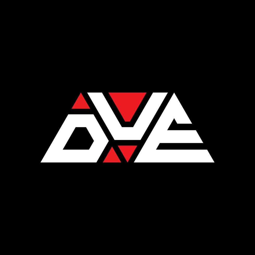 DUE triangle letter logo design with triangle shape. DUE triangle logo design monogram. DUE triangle vector logo template with red color. DUE triangular logo Simple, Elegant, and Luxurious Logo. DUE
