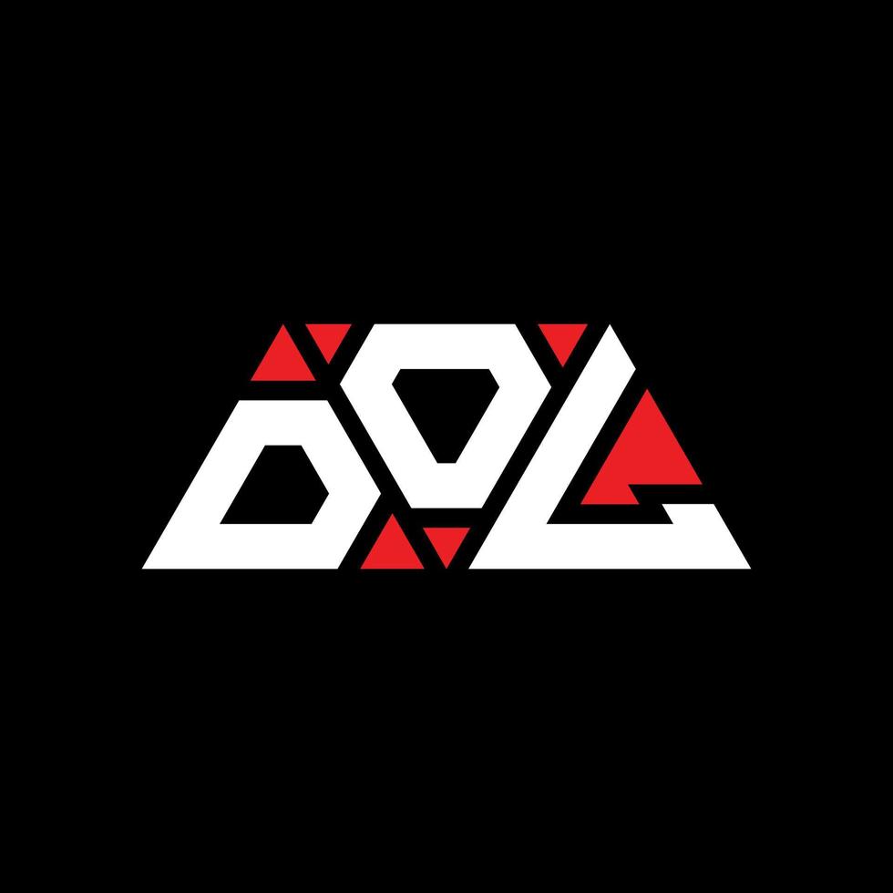 diseño de logotipo de letra triangular dol con forma de triángulo. monograma de diseño del logotipo del triángulo dol. plantilla de logotipo de vector de triángulo dol con color rojo. logotipo triangular dol logotipo simple, elegante y lujoso. dol