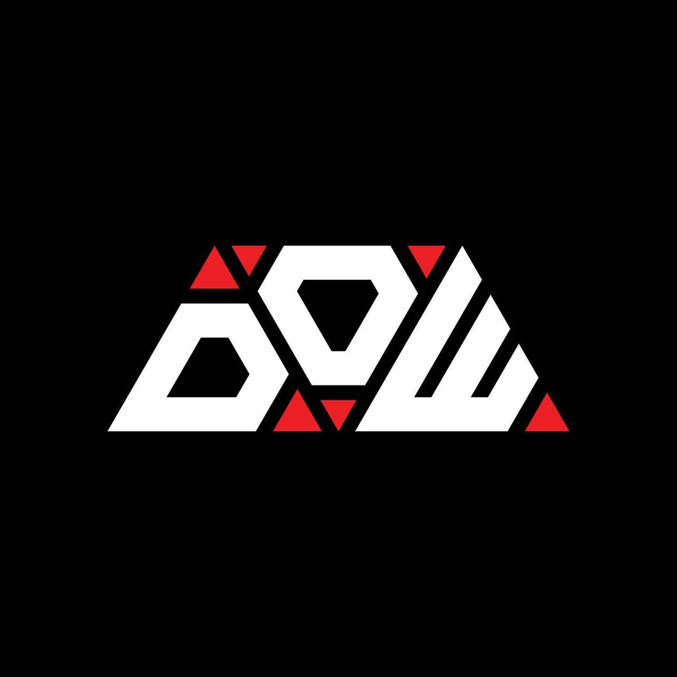 DOW triangle letter logo design with triangle shape. DOW triangle logo design monogram. DOW triangle vector logo template with red color. DOW triangular logo Simple, Elegant, and Luxurious Logo. DOW