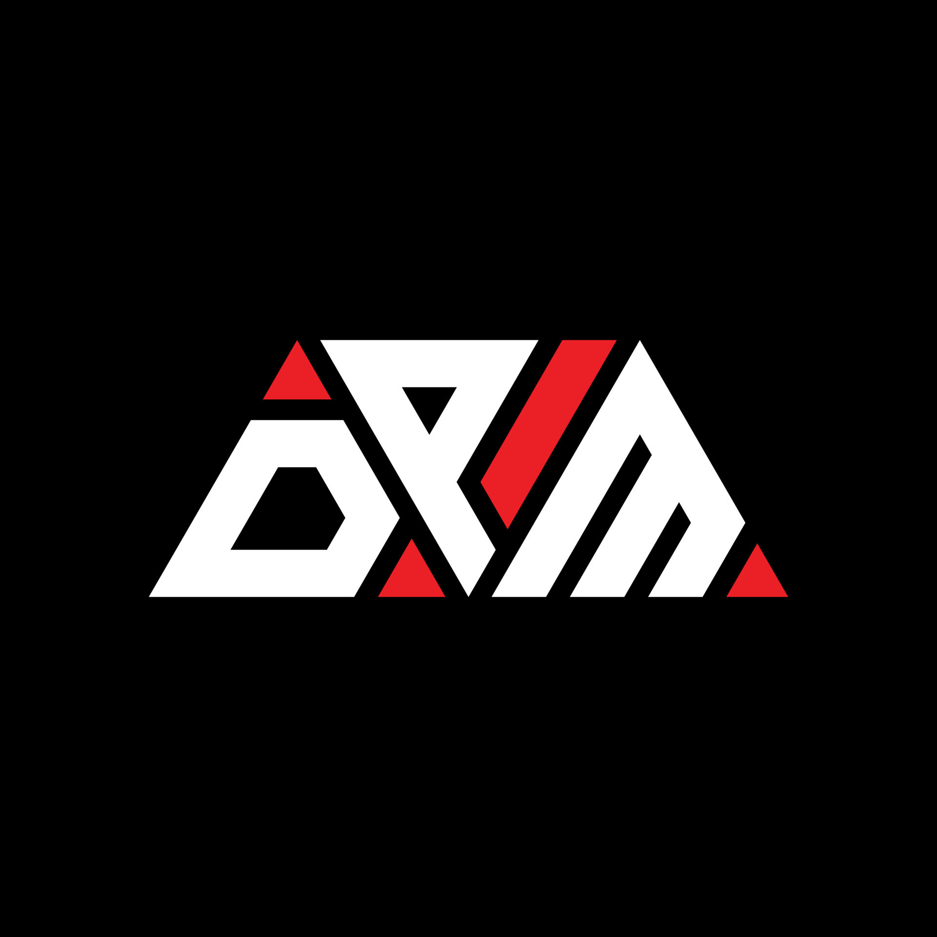 DPM triangle letter logo design with triangle shape. DPM triangle logo
