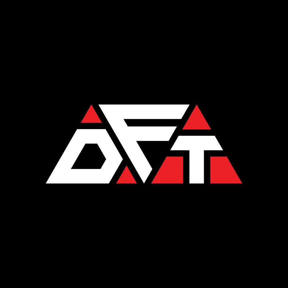 diseño de logotipo de letra de triángulo dft con forma de triángulo. monograma de diseño de logotipo de triángulo dft. plantilla de logotipo de vector de triángulo dft con color rojo. logotipo triangular dft logotipo simple, elegante y lujoso. dft
