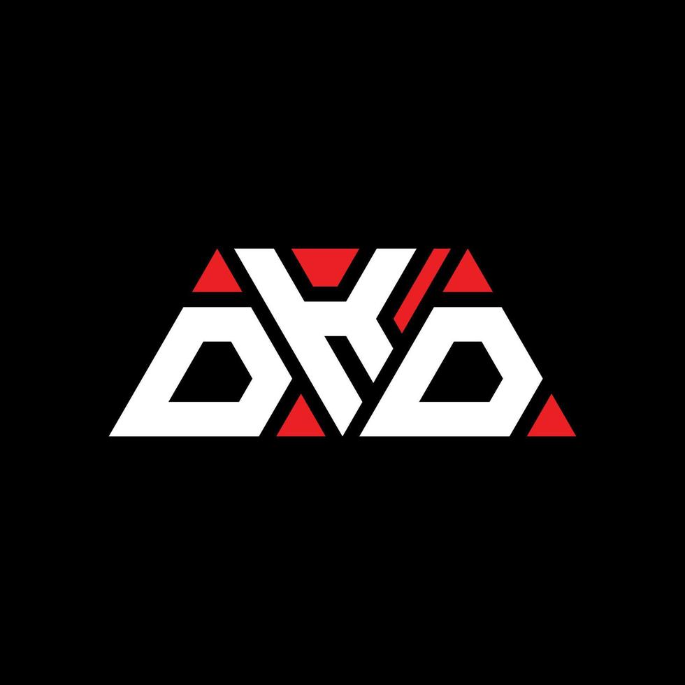 Diseño de logotipo de letra triangular dkd con forma de triángulo. monograma de diseño del logotipo del triángulo dkd. plantilla de logotipo de vector de triángulo dkd con color rojo. logotipo triangular dkd logotipo simple, elegante y lujoso. dkd