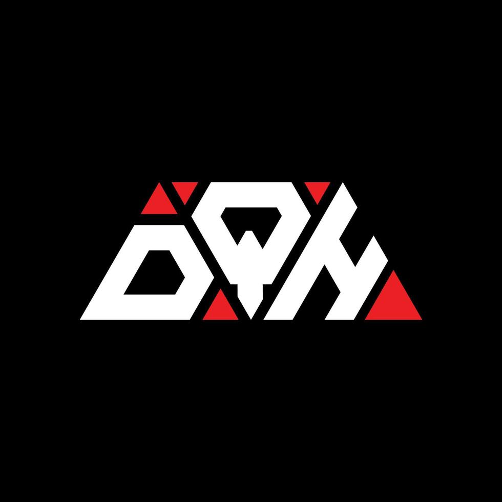 diseño de logotipo de letra triangular dqh con forma de triángulo. monograma de diseño del logotipo del triángulo dqh. plantilla de logotipo de vector de triángulo dqh con color rojo. logotipo triangular dqh logotipo simple, elegante y lujoso. dqh