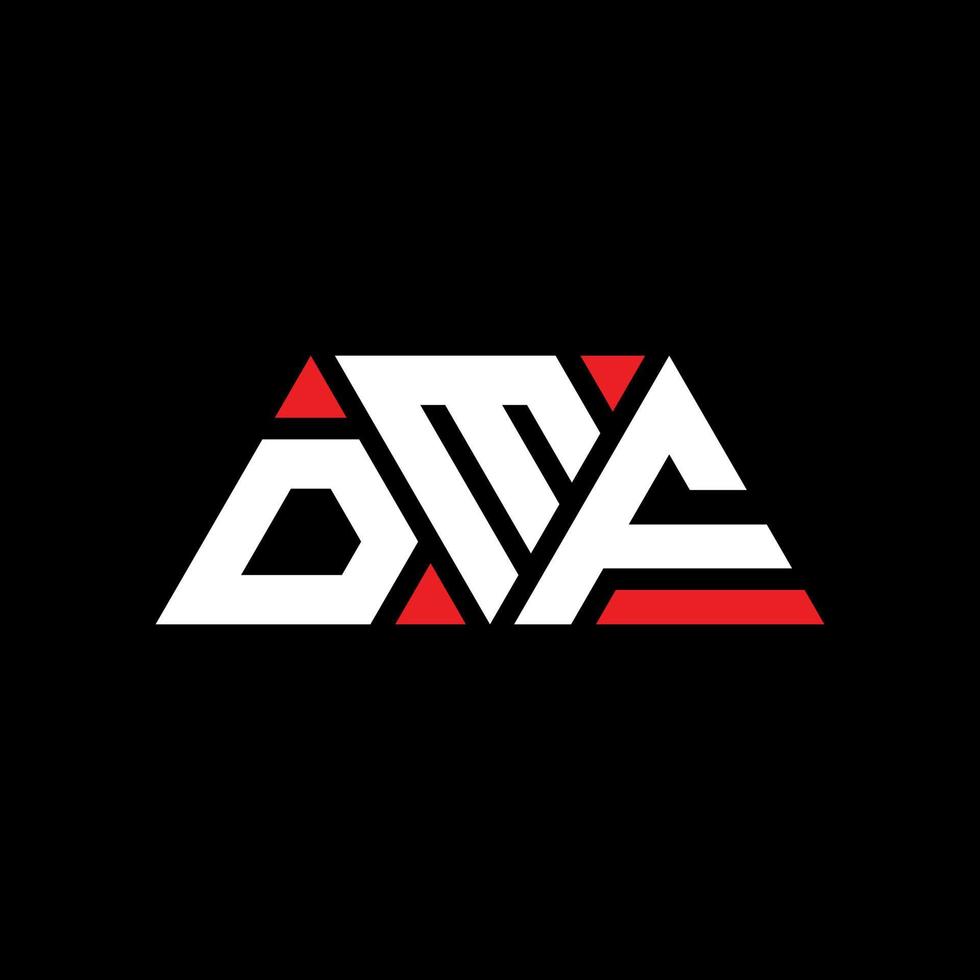 Diseño de logotipo de letra triangular dmf con forma de triángulo. monograma de diseño de logotipo de triángulo dmf. plantilla de logotipo de vector de triángulo dmf con color rojo. logotipo triangular dmf logotipo simple, elegante y lujoso. dmf