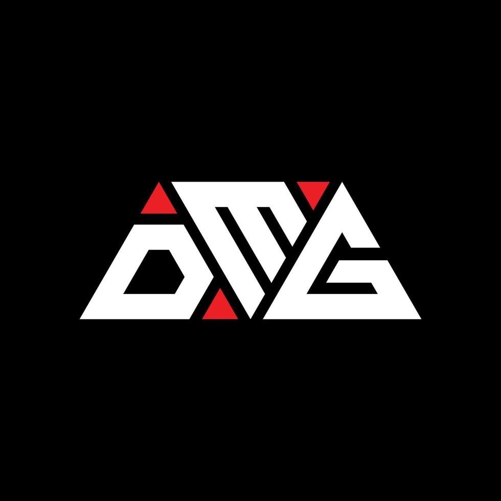 diseño de logotipo de letra de triángulo dmg con forma de triángulo. monograma de diseño de logotipo de triángulo dmg. plantilla de logotipo de vector de triángulo dmg con color rojo. logotipo triangular dmg logotipo simple, elegante y lujoso. DMG