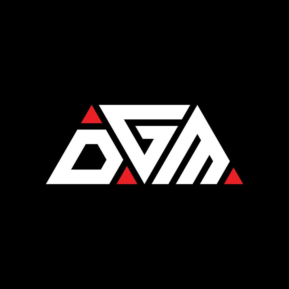 DGM triangle letter logo design with triangle shape. DGM triangle logo design monogram. DGM triangle vector logo template with red color. DGM triangular logo Simple, Elegant, and Luxurious Logo. DGM