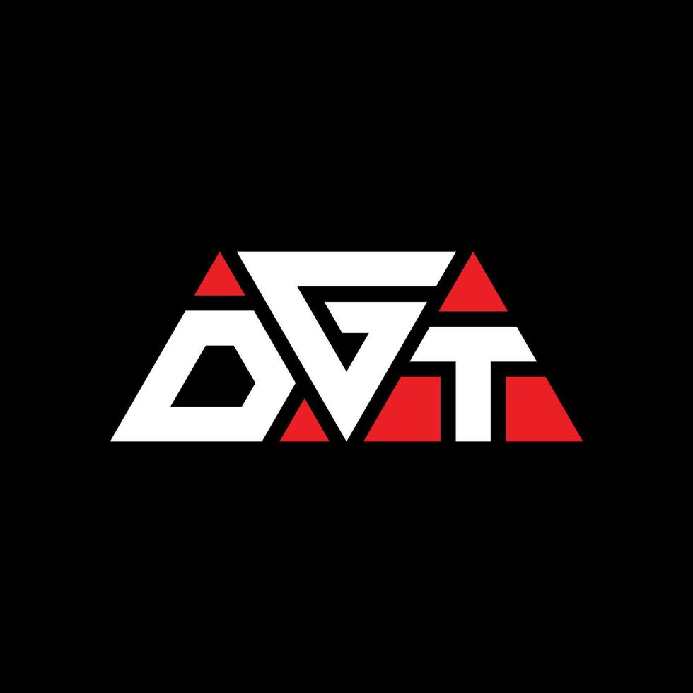 diseño de logotipo de letra triangular dgt con forma de triángulo. monograma de diseño de logotipo de triángulo dgt. plantilla de logotipo de vector de triángulo dgt con color rojo. logotipo triangular dgt logotipo simple, elegante y lujoso. dgt