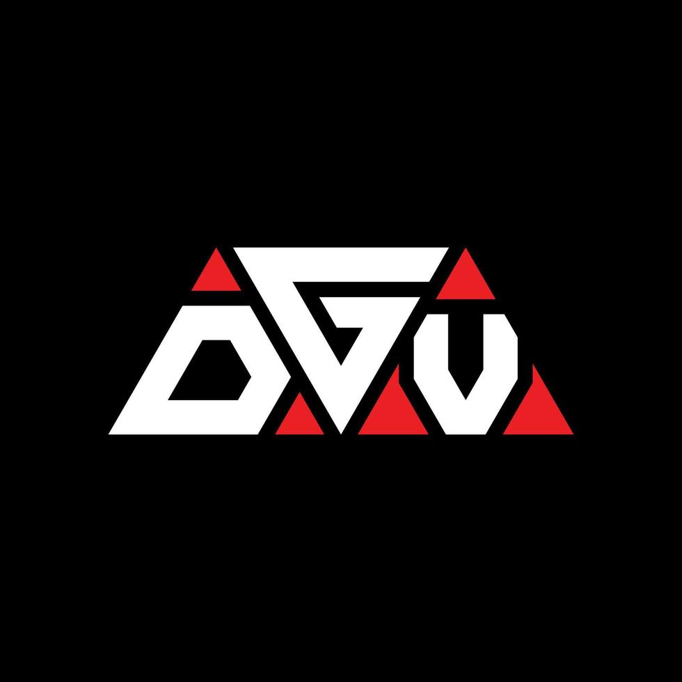 DGV triangle letter logo design with triangle shape. DGV triangle logo design monogram. DGV triangle vector logo template with red color. DGV triangular logo Simple, Elegant, and Luxurious Logo. DGV