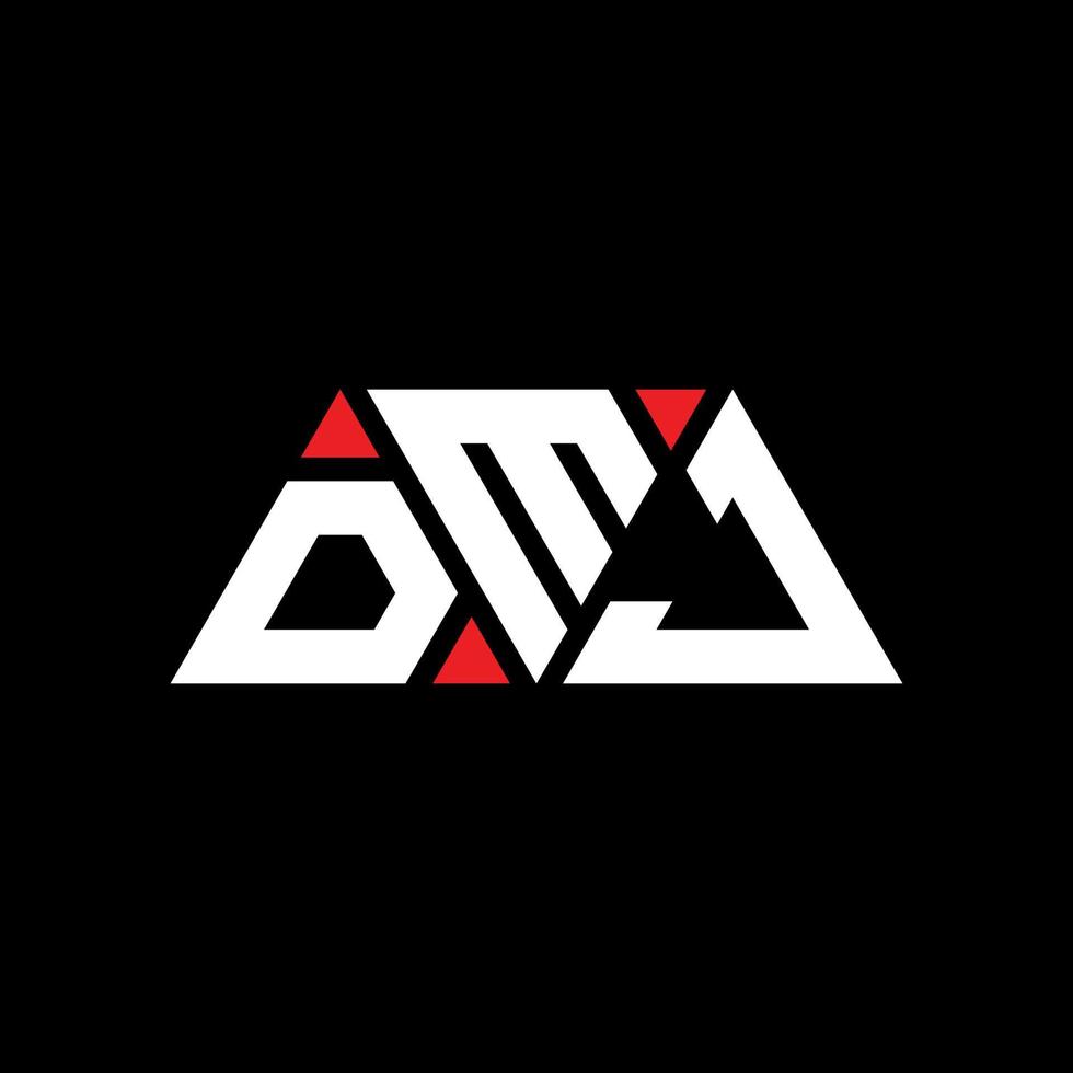diseño de logotipo de letra triangular dmj con forma de triángulo. monograma de diseño del logotipo del triángulo dmj. plantilla de logotipo de vector de triángulo dmj con color rojo. logo triangular dmj logo simple, elegante y lujoso. DMJ