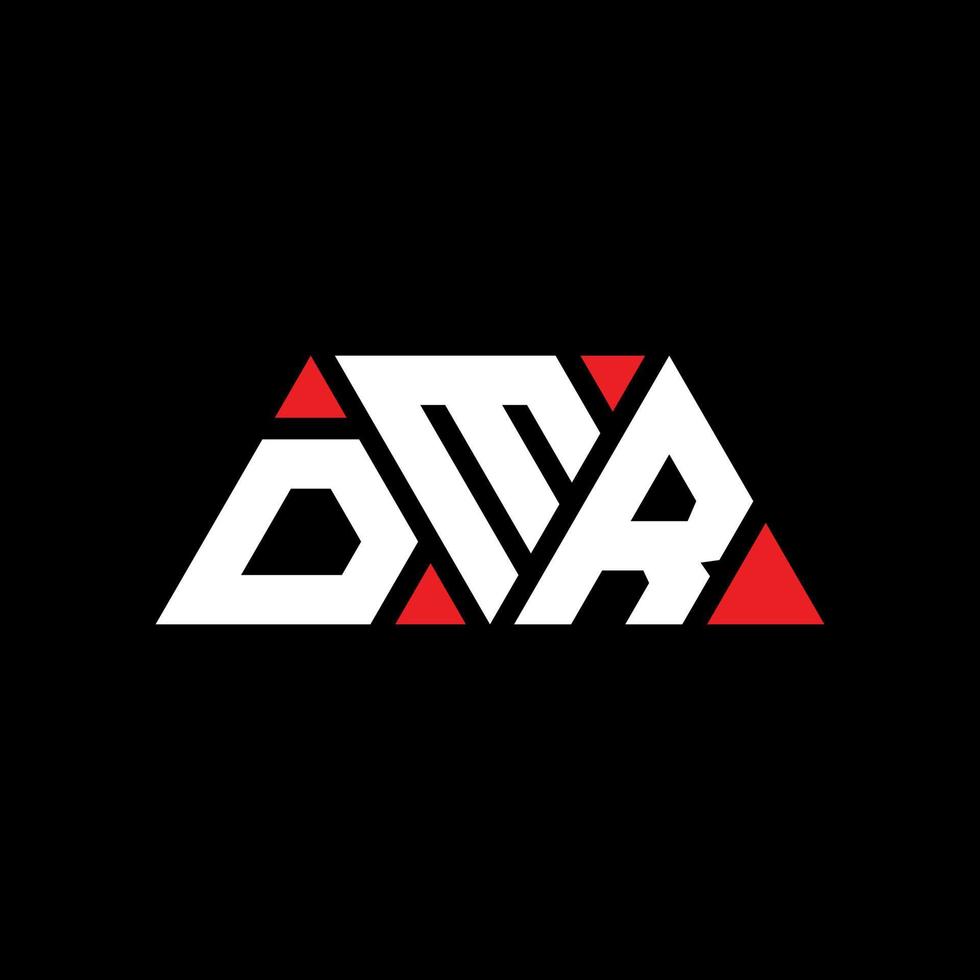 diseño de logotipo de letra de triángulo dmr con forma de triángulo. monograma de diseño del logotipo del triángulo dmr. plantilla de logotipo de vector de triángulo dmr con color rojo. logo triangular dmr logo simple, elegante y lujoso. dmr