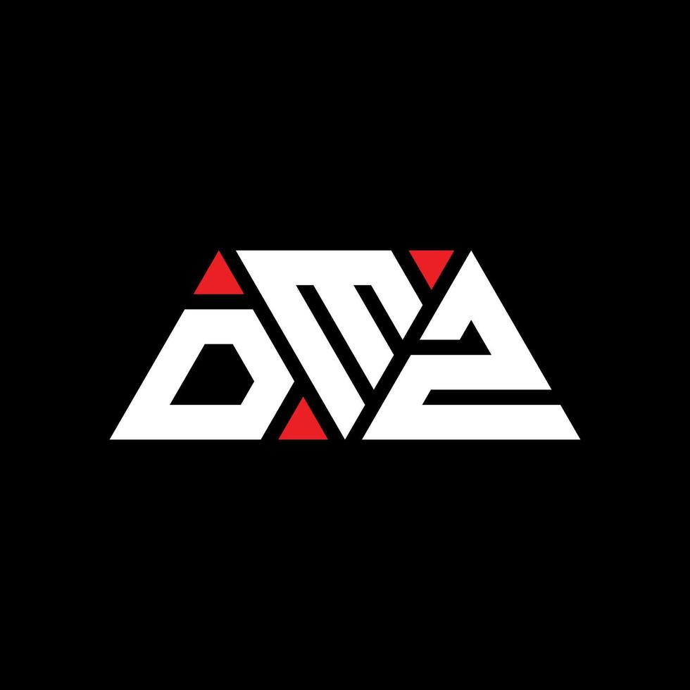 diseño de logotipo de letra triangular dmz con forma de triángulo. monograma de diseño del logotipo del triángulo dmz. plantilla de logotipo de vector de triángulo dmz con color rojo. logotipo triangular dmz logotipo simple, elegante y lujoso. dmz