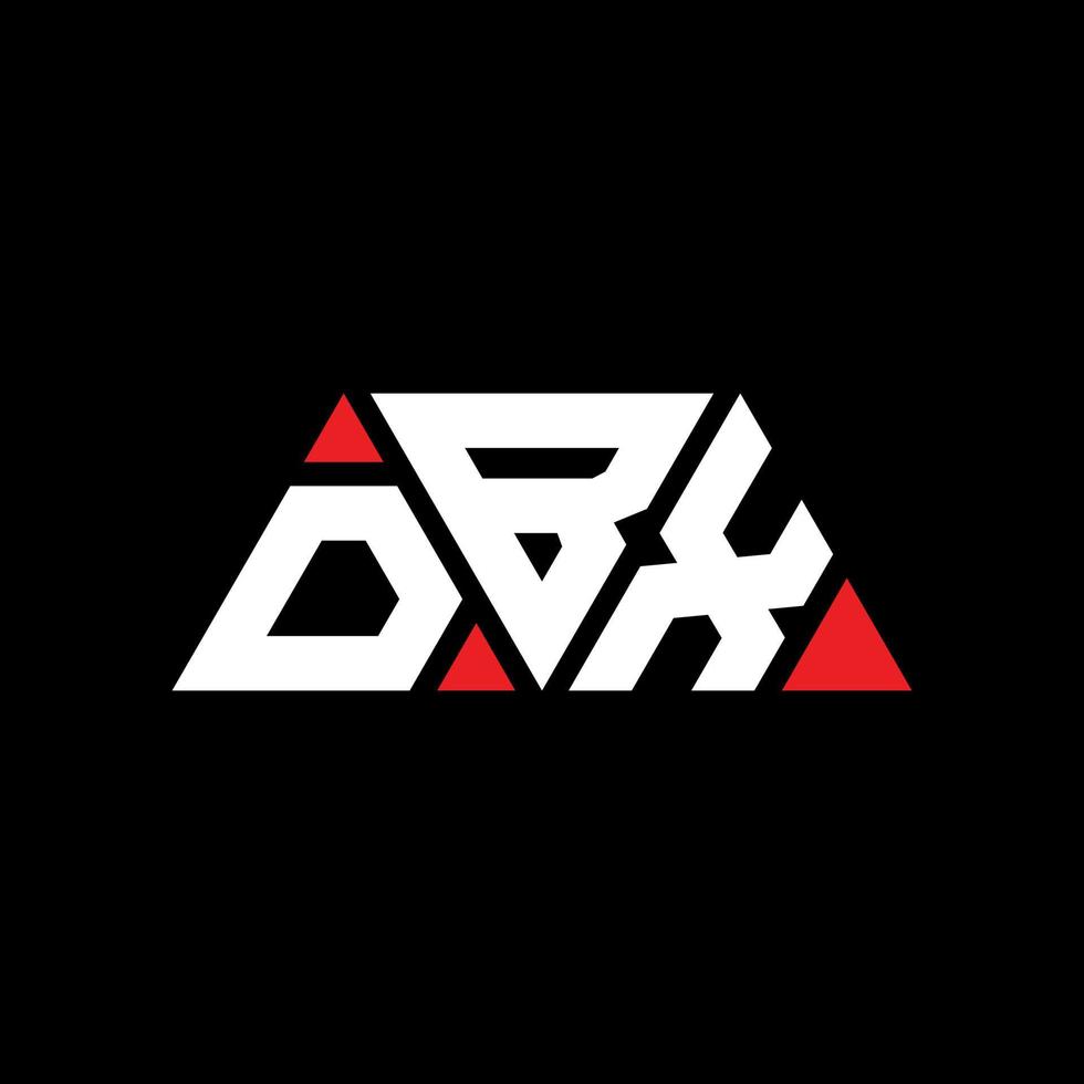 DBX triangle letter logo design with triangle shape. DBX triangle logo design monogram. DBX triangle vector logo template with red color. DBX triangular logo Simple, Elegant, and Luxurious Logo. DBX