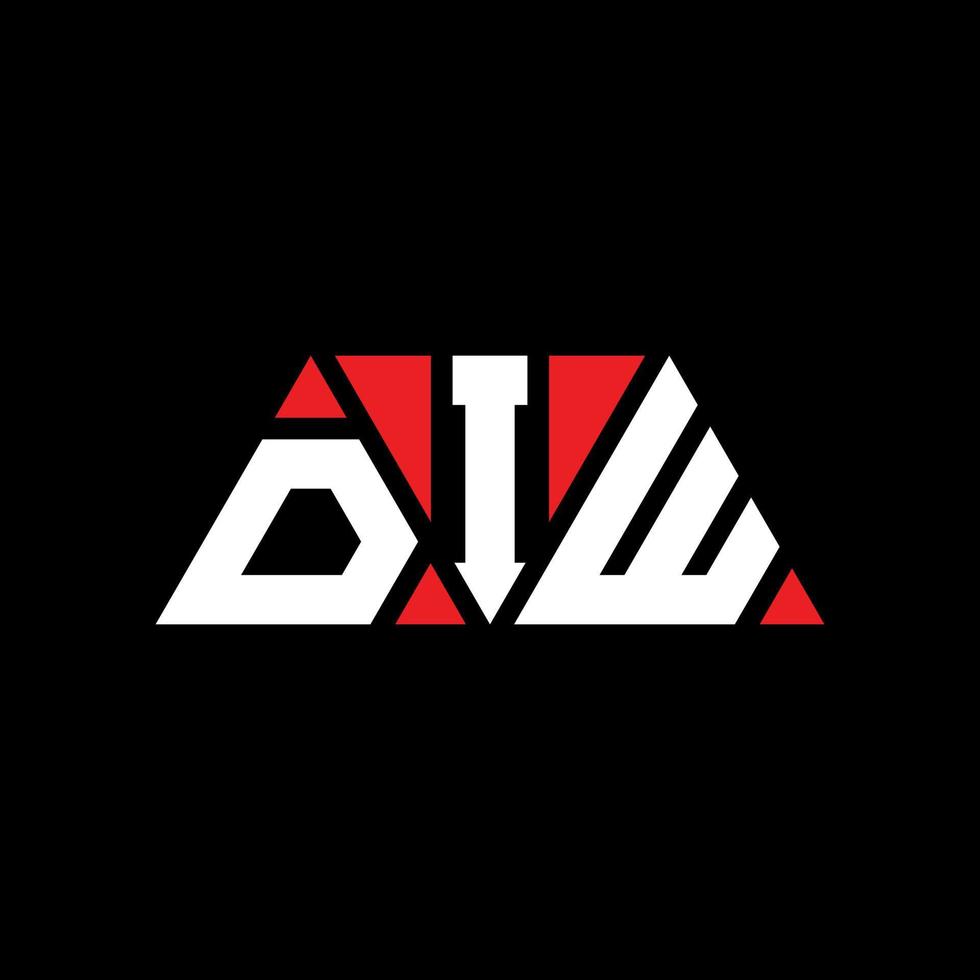 DIW triangle letter logo design with triangle shape. DIW triangle logo design monogram. DIW triangle vector logo template with red color. DIW triangular logo Simple, Elegant, and Luxurious Logo. DIW
