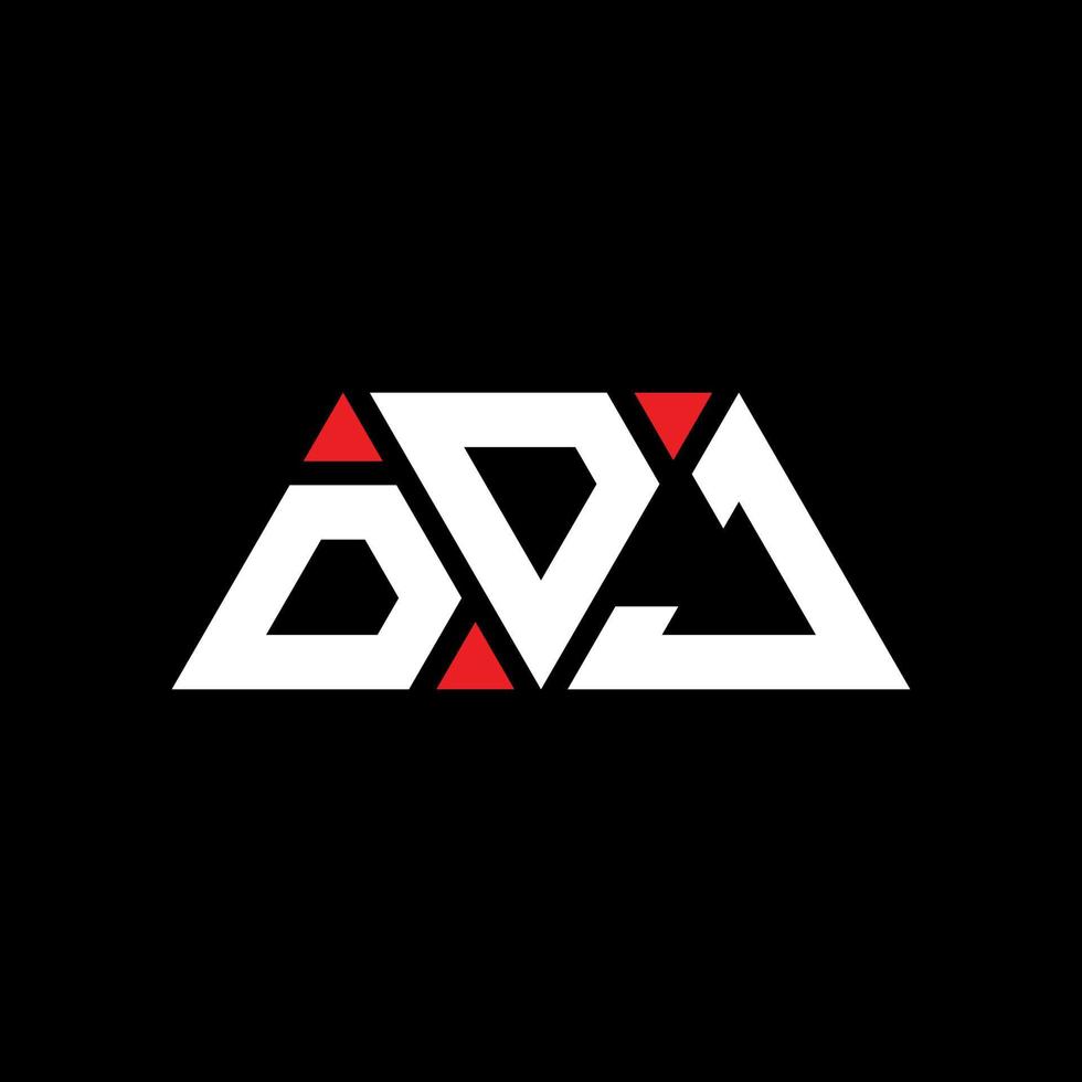 DDJ triangle letter logo design with triangle shape. DDJ triangle logo design monogram. DDJ triangle vector logo template with red color. DDJ triangular logo Simple, Elegant, and Luxurious Logo. DDJ