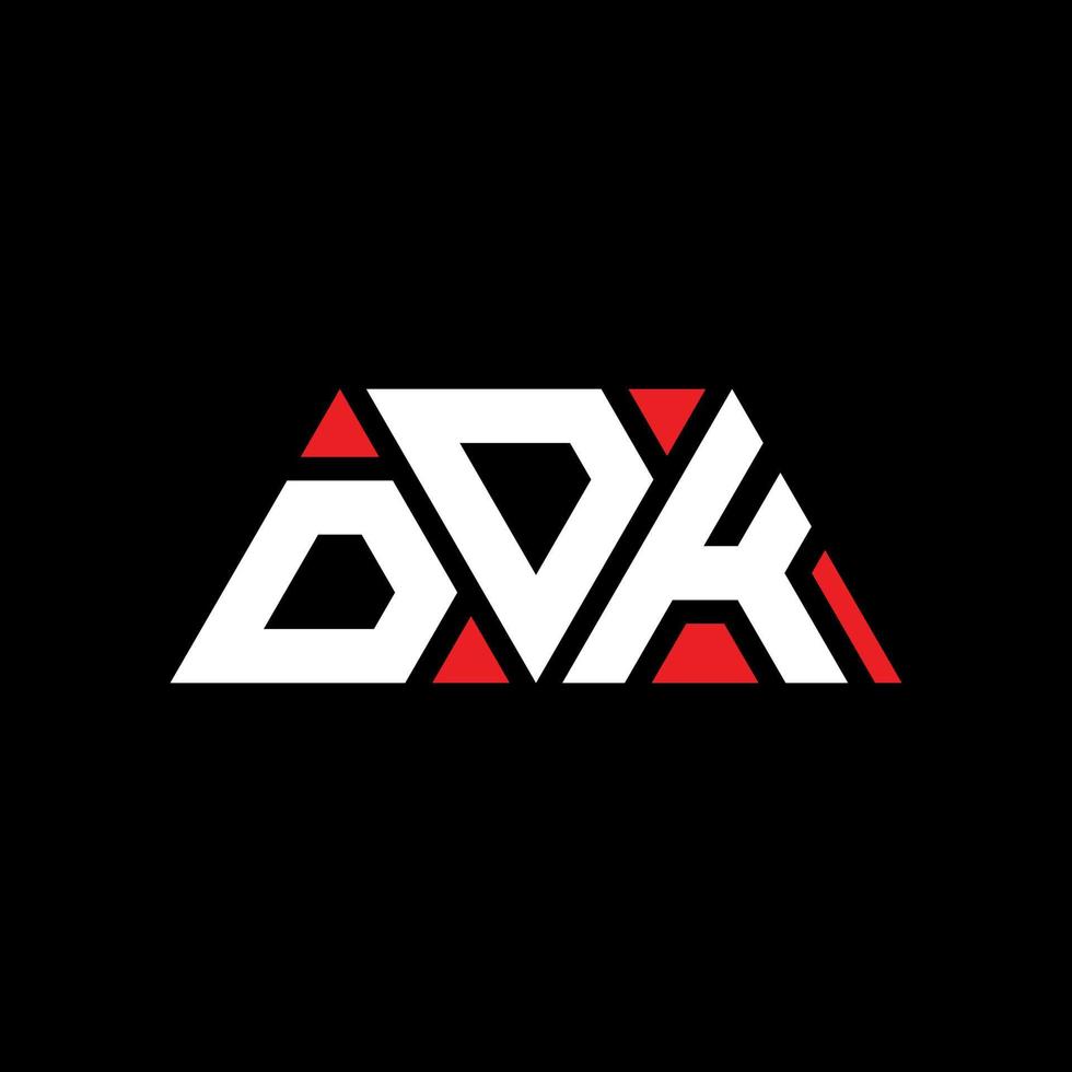 Diseño de logotipo de letra triangular ddk con forma de triángulo. monograma de diseño de logotipo de triángulo ddk. plantilla de logotipo de vector de triángulo ddk con color rojo. logotipo triangular ddk logotipo simple, elegante y lujoso. ddk