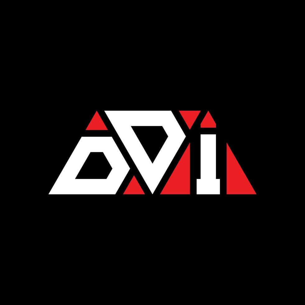 diseño de logotipo de letra de triángulo ddi con forma de triángulo. monograma de diseño del logotipo del triángulo ddi. plantilla de logotipo de vector de triángulo ddi con color rojo. logo triangular ddi logo simple, elegante y lujoso. ddi