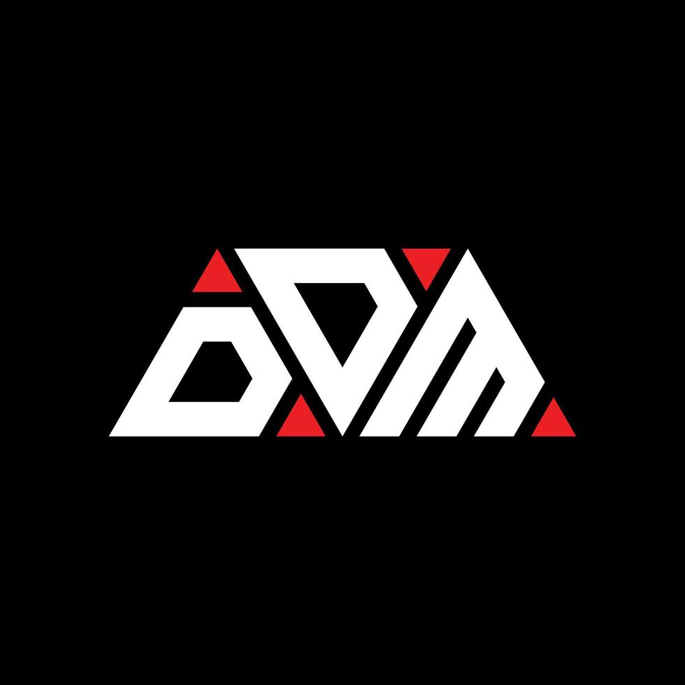 DDM triangle letter logo design with triangle shape. DDM triangle logo design monogram. DDM triangle vector logo template with red color. DDM triangular logo Simple, Elegant, and Luxurious Logo. DDM