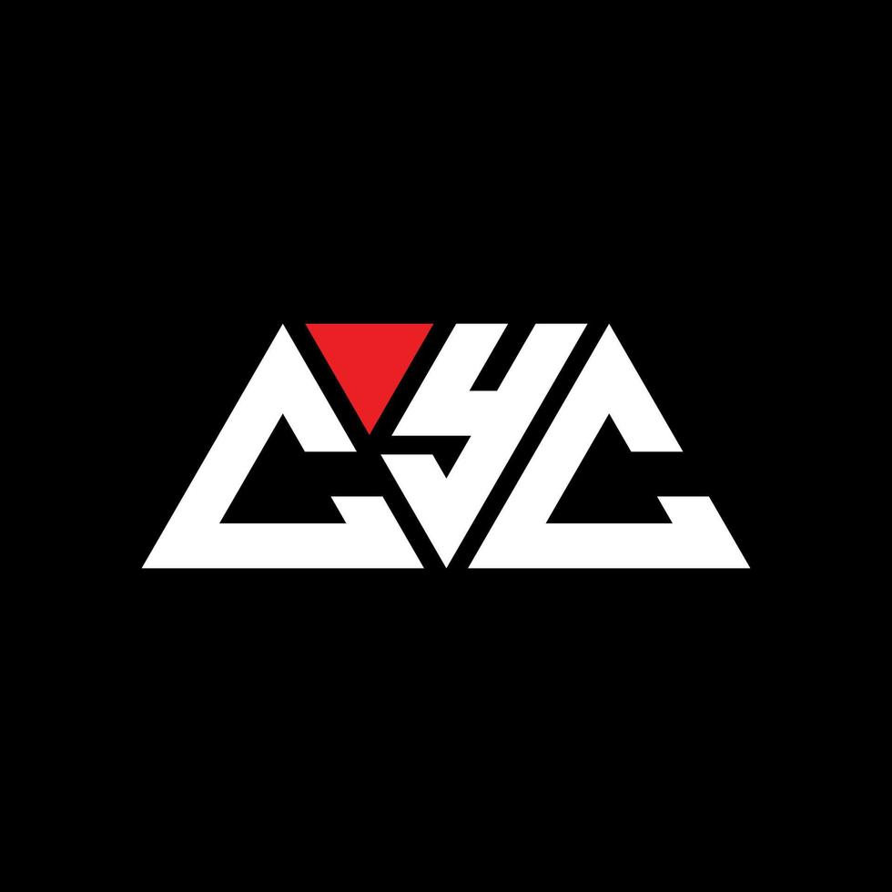 CYC triangle letter logo design with triangle shape. CYC triangle logo design monogram. CYC triangle vector logo template with red color. CYC triangular logo Simple, Elegant, and Luxurious Logo. CYC