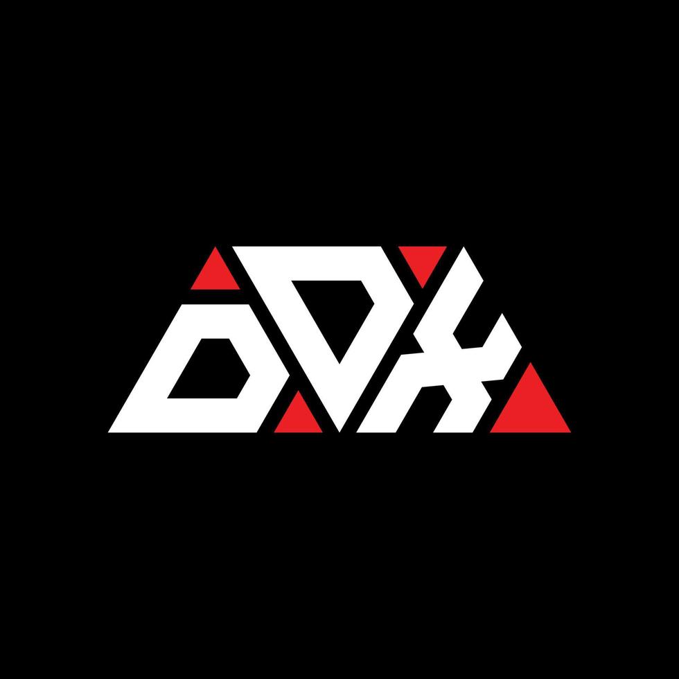 Diseño de logotipo de letra triangular ddx con forma de triángulo. monograma de diseño del logotipo del triángulo ddx. plantilla de logotipo de vector de triángulo ddx con color rojo. logotipo triangular ddx logotipo simple, elegante y lujoso. ddx