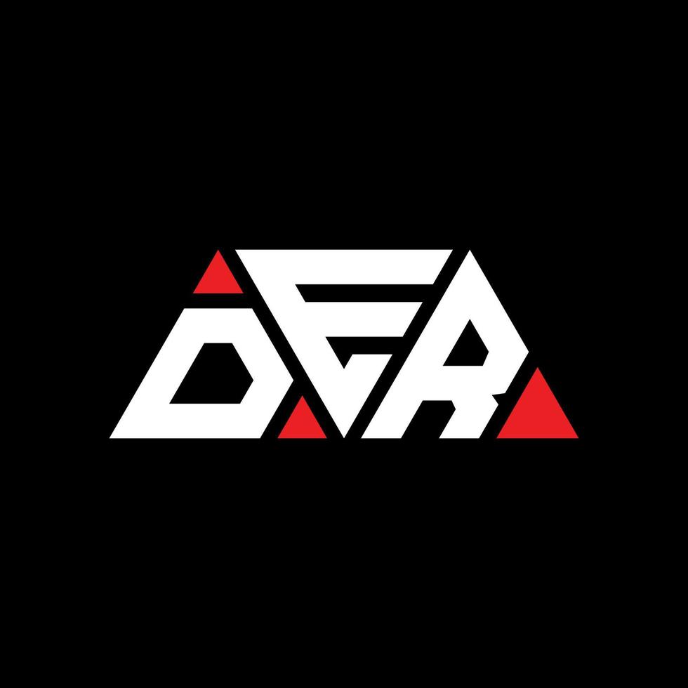 DER triangle letter logo design with triangle shape. DER triangle logo design monogram. DER triangle vector logo template with red color. DER triangular logo Simple, Elegant, and Luxurious Logo. DER