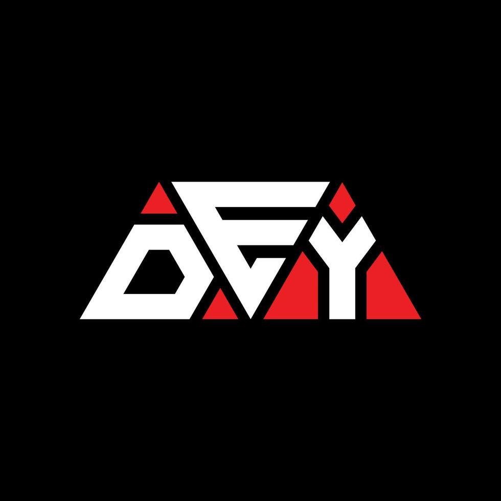 DEY triangle letter logo design with triangle shape. DEY triangle logo design monogram. DEY triangle vector logo template with red color. DEY triangular logo Simple, Elegant, and Luxurious Logo. DEY