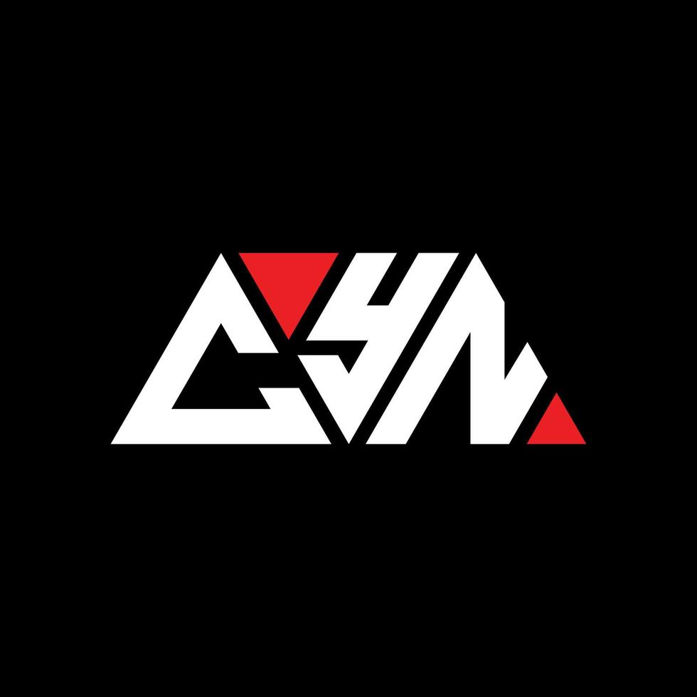 CYN triangle letter logo design with triangle shape. CYN triangle logo design monogram. CYN triangle vector logo template with red color. CYN triangular logo Simple, Elegant, and Luxurious Logo. CYN