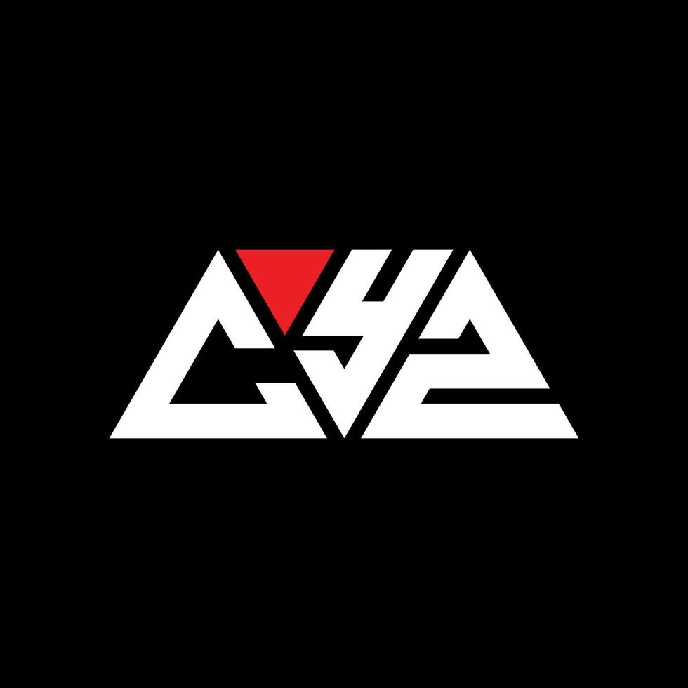 CYZ triangle letter logo design with triangle shape. CYZ triangle logo design monogram. CYZ triangle vector logo template with red color. CYZ triangular logo Simple, Elegant, and Luxurious Logo. CYZ