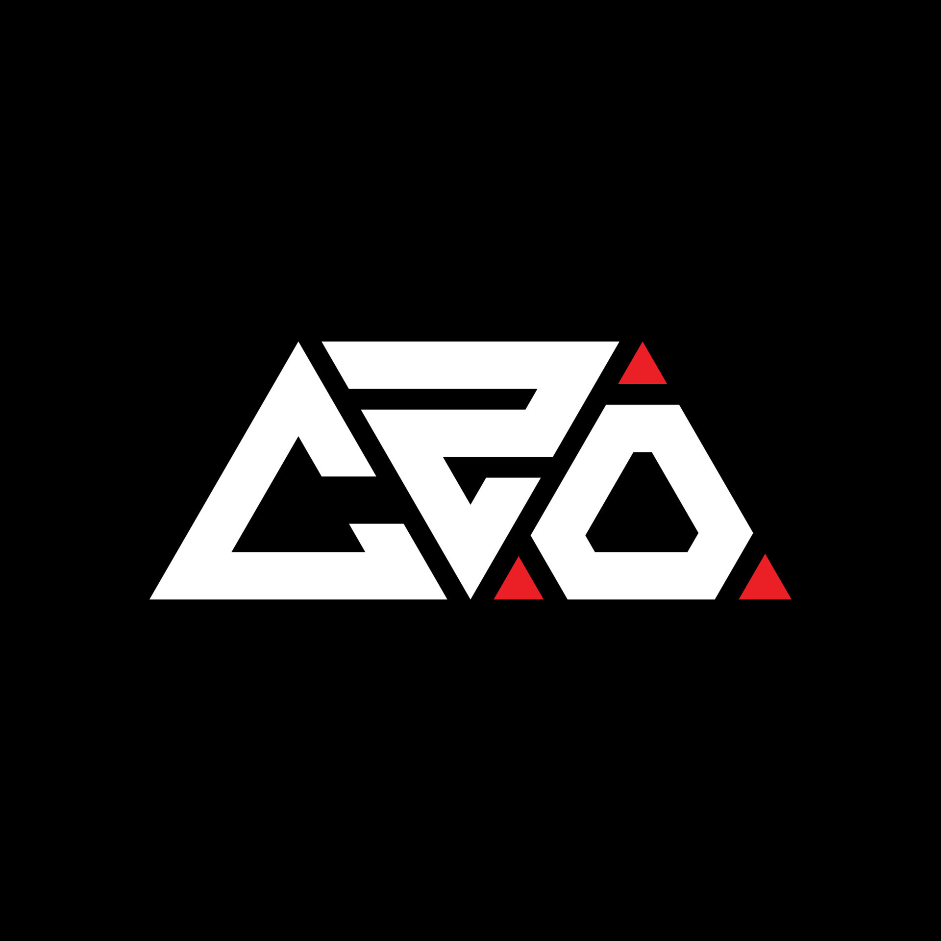 CZO triangle letter logo design with triangle shape. CZO triangle logo
