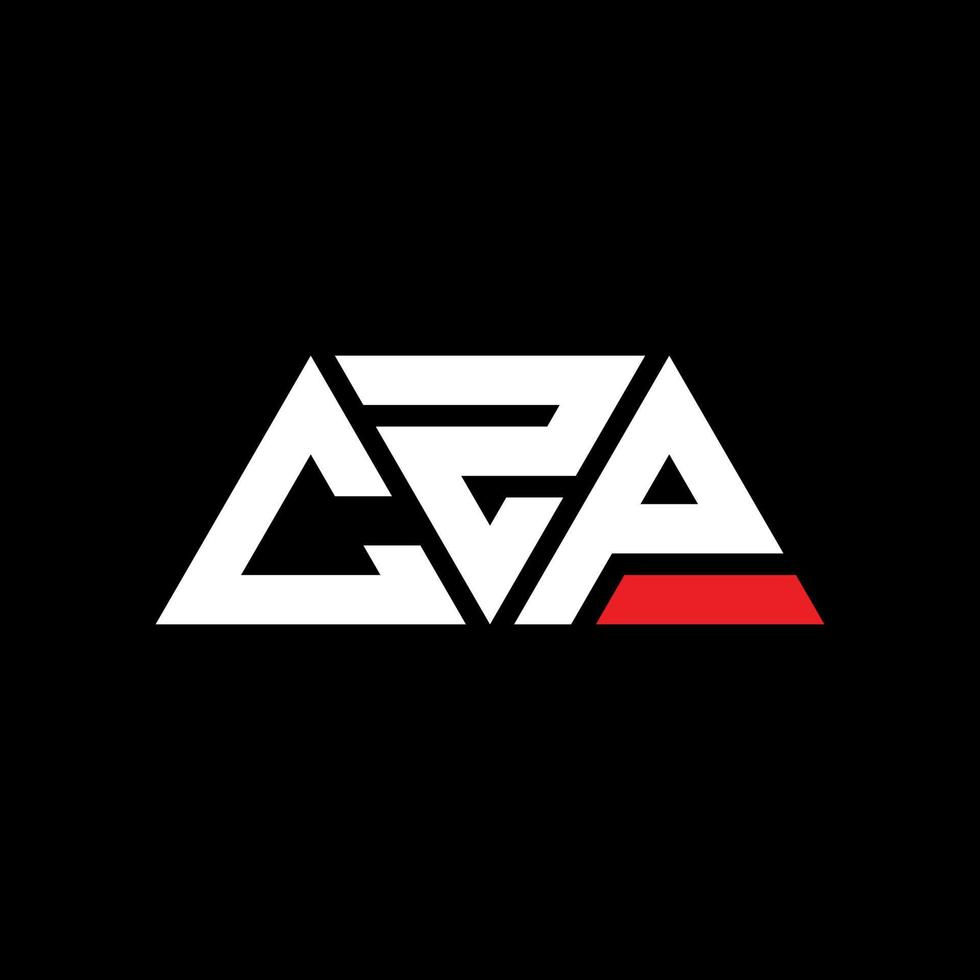 CZP triangle letter logo design with triangle shape. CZP triangle logo design monogram. CZP triangle vector logo template with red color. CZP triangular logo Simple, Elegant, and Luxurious Logo. CZP