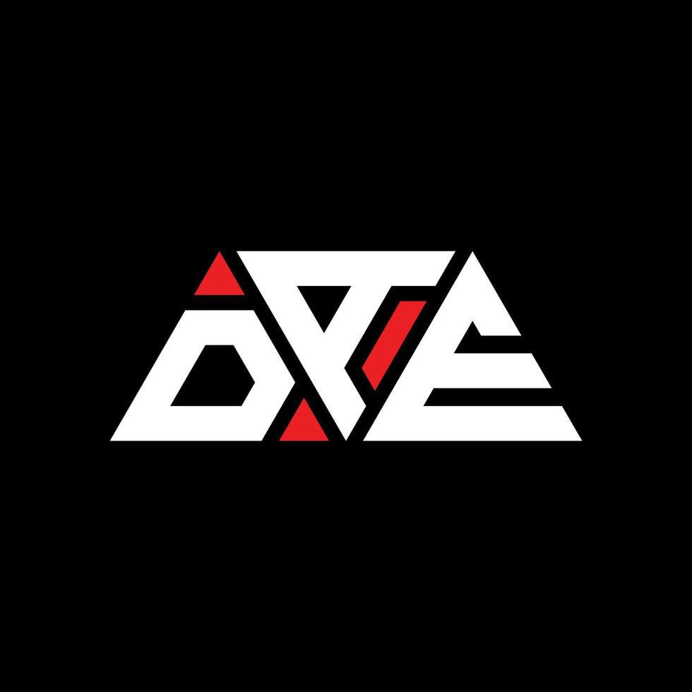 DAE triangle letter logo design with triangle shape. DAE triangle logo design monogram. DAE triangle vector logo template with red color. DAE triangular logo Simple, Elegant, and Luxurious Logo. DAE