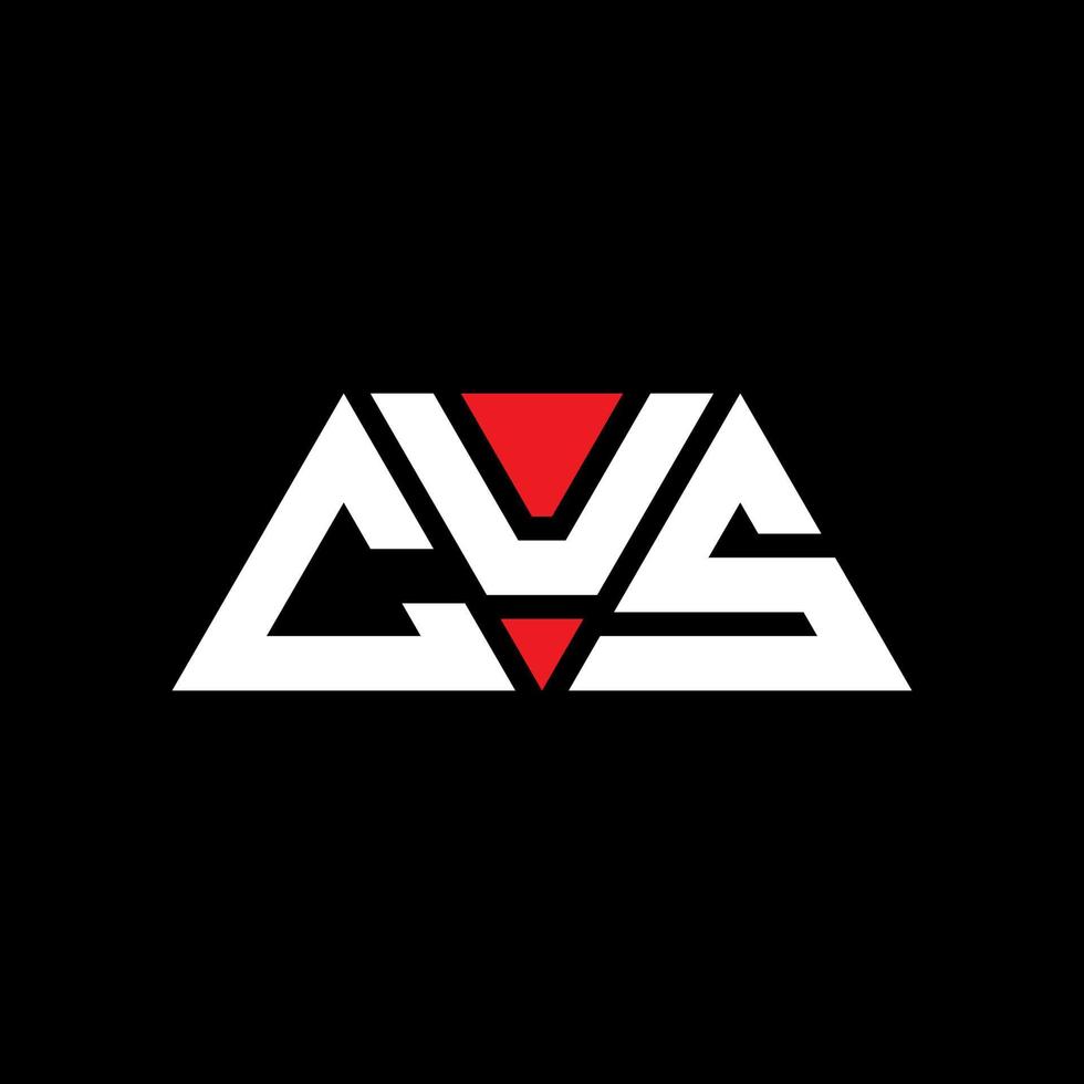 CUS triangle letter logo design with triangle shape. CUS triangle logo design monogram. CUS triangle vector logo template with red color. CUS triangular logo Simple, Elegant, and Luxurious Logo. CUS
