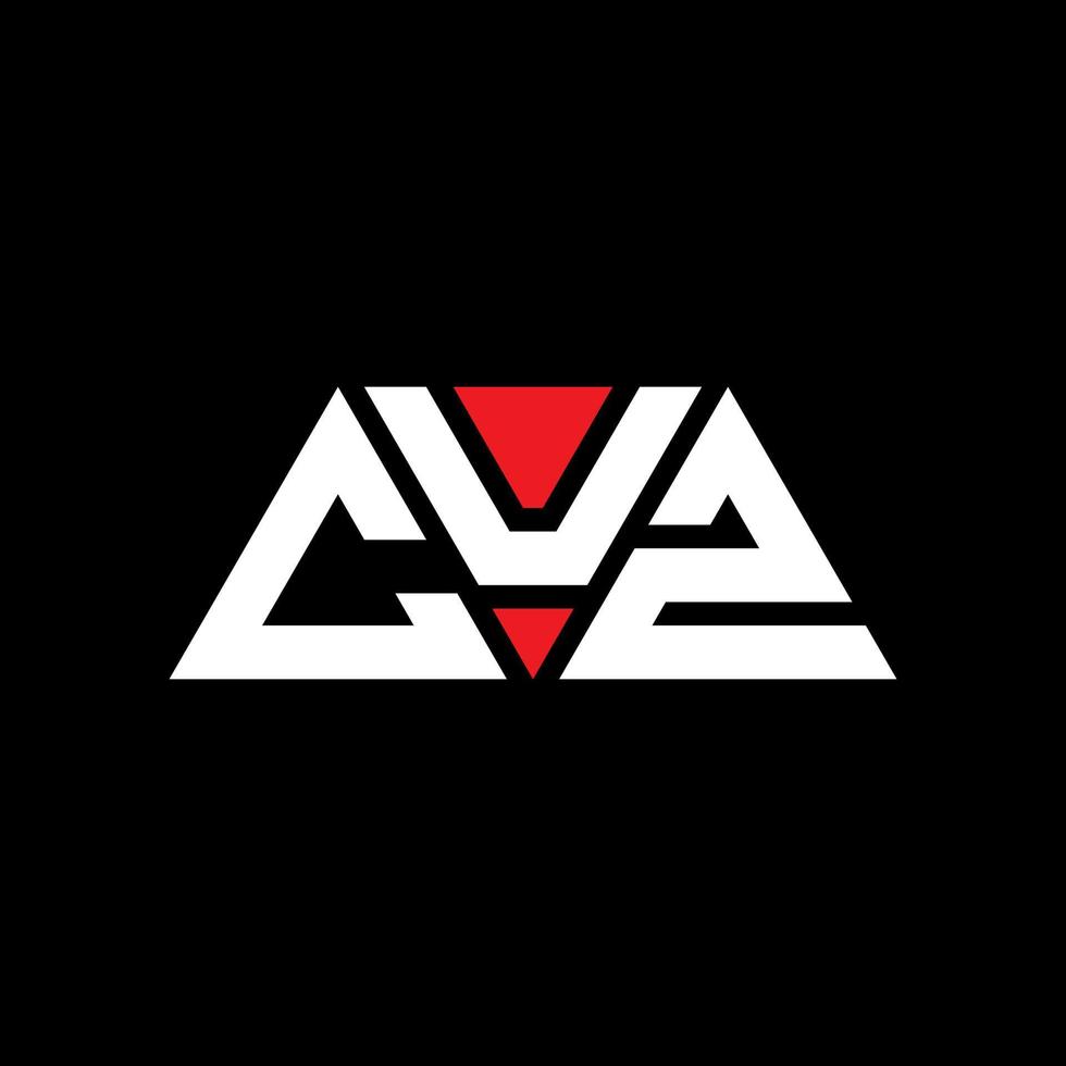 cuz diseño de logotipo de letra triangular con forma de triángulo. porque monograma de diseño de logotipo de triángulo. cuz plantilla de logotipo de vector de triángulo con color rojo. logo triangular cuz logo simple, elegante y lujoso. porque