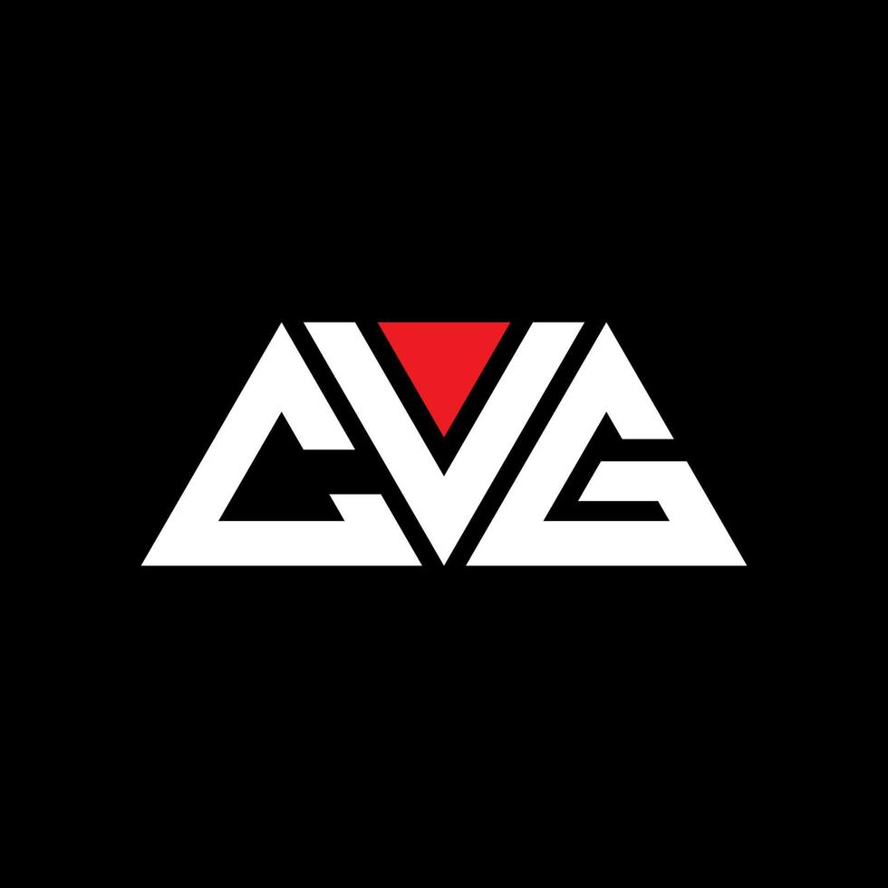 CVG triangle letter logo design with triangle shape. CVG triangle logo design monogram. CVG triangle vector logo template with red color. CVG triangular logo Simple, Elegant, and Luxurious Logo. CVG