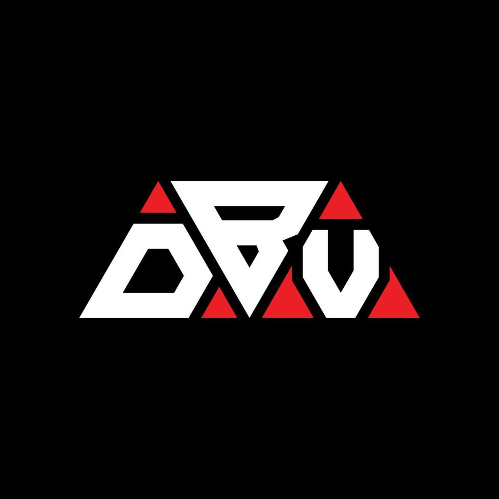 diseño de logotipo de letra triangular dbv con forma de triángulo. monograma de diseño del logotipo del triángulo dbv. plantilla de logotipo de vector de triángulo dbv con color rojo. logotipo triangular dbv logotipo simple, elegante y lujoso. dbv