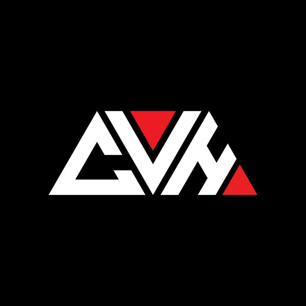 Diseño de logotipo de letra triangular cvh con forma de triángulo. monograma de diseño de logotipo de triángulo cvh. plantilla de logotipo de vector de triángulo cvh con color rojo. logotipo triangular cvh logotipo simple, elegante y lujoso. CVH